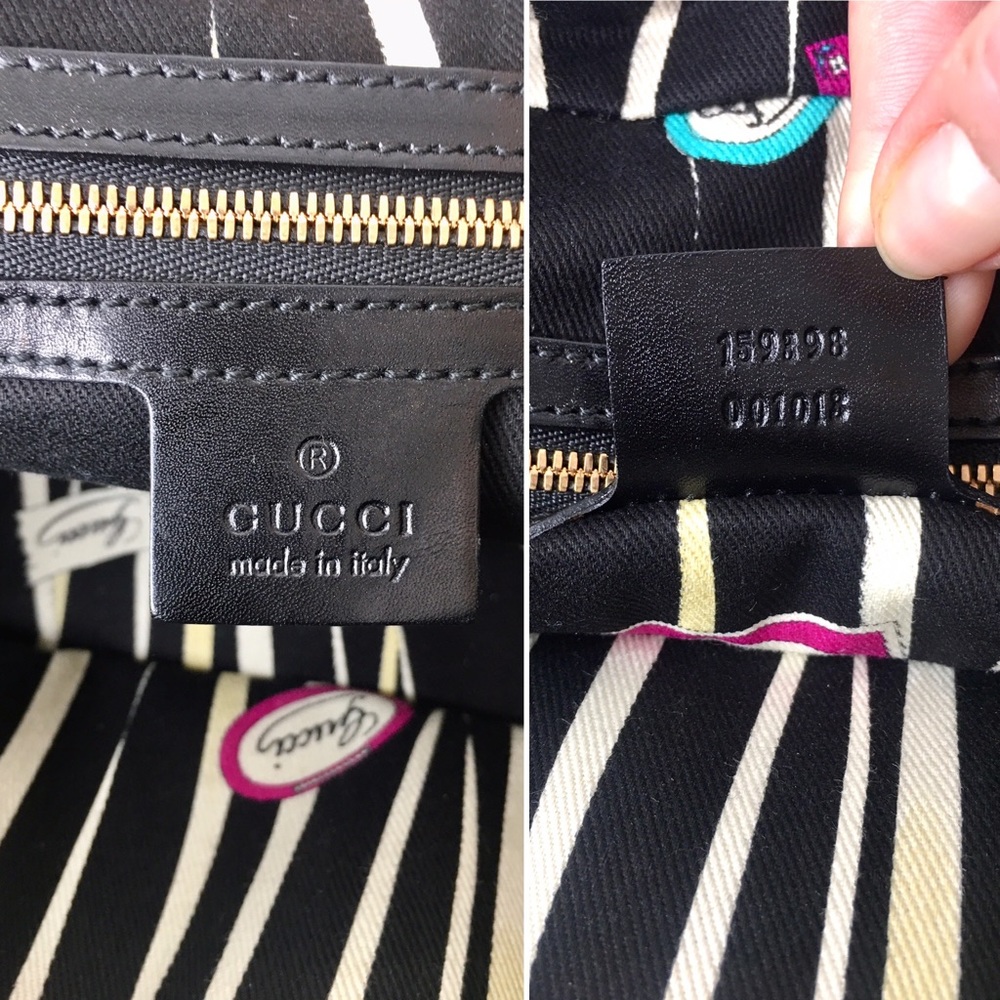 Gucci Black Suede Shoulder Bag with Gold Hardware - Picture 10 of 16
